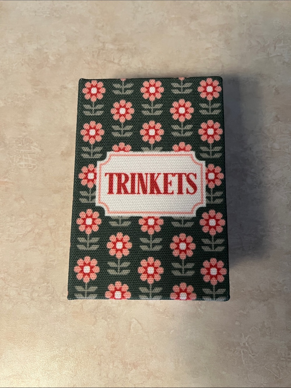 Floral Trinkets Box with Pink Flowers